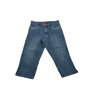 Cosmopolitan Denim Capri Embroidered beaded Jeans